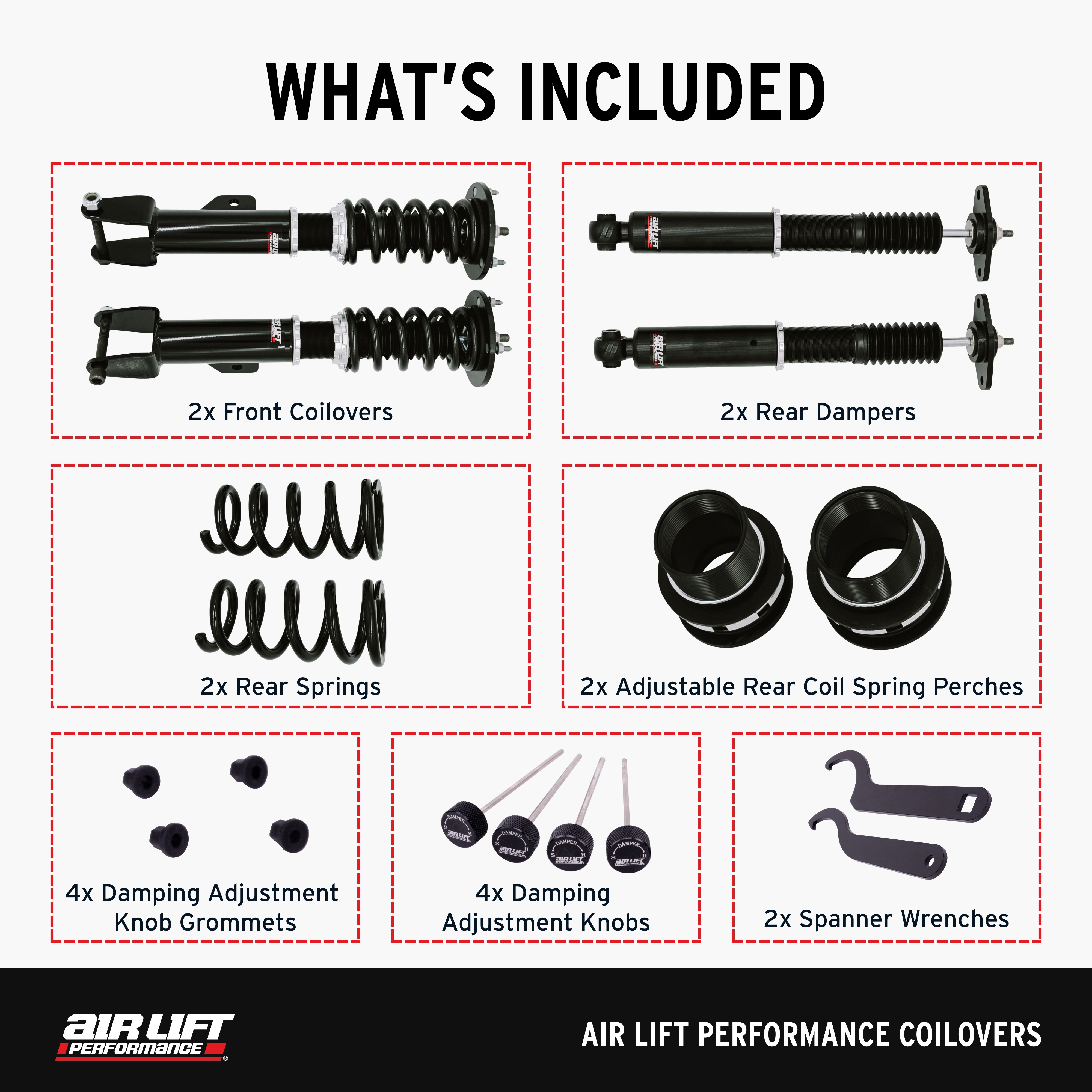 Air Lift Performance 79017 Air Lift Performance Coilover Front And Rear Kit